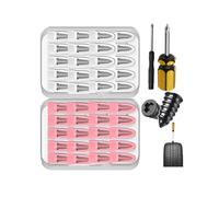 Tire Repair Rubber Nails Kit with 2 Sizes, Fast Self-Service Tire Repair Tools, Screw in Tire Repair Plugs with Box and 2 Sizes Screwdriver, Tire Screw Plug Repair (40pcs (L+S))