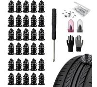 Tire Repair Rubber Nails Kit with 2 Sizes, Screw in Tire Repair Plugs for Car Motorcycle Truck, Universal Tires Puncture Repairs Kit with Spiral Rubber Nails for Fast Self-Service(L,30PCS)