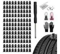 Tire Repair Rubber Nails Kit with 2 Sizes, Screw in Tire Repair Plugs for Car Motorcycle Truck, Universal Tires Puncture Repairs Kit with Spiral Rubber Nails for Fast Self-Service(L,120PCS)