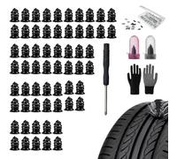 Tire Repair Rubber Nails Kit with 2 Sizes, Screw in Tire Repair Plugs for Car Motorcycle Truck, Universal Tires Puncture Repairs Kit with Spiral Rubber Nails for Fast Self-Service(L,60PCS)