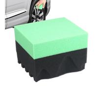Tire Shine Applicator Sponge - Ergonomic Wave Foam Pad | Car Waxing & Polis | Car Cleaning Sponge Coating Application Paint Decontamination Tire Glass Polishing Wheel Auto