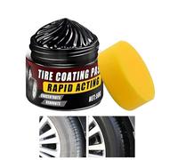 Tire Shine Restorer, Trim Renewal Coating, Wheel Shine Wax, Sponge Applicator Paste for Advanced Protective Formula Indoor Outdoor Garage Cars Automotive Detailing Women Men