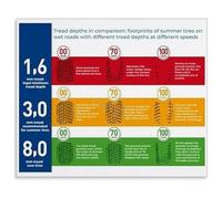Tire Tread Depth Gauge Reference Chart Automotive Maintenance Informative Poster Canvas Wall-Art for Garage Workshop Office Decor(Unframed,08x12inch(20x30cm))