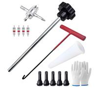Tire Valve Stem Tool Set, 13x Valve Core Remover Installer Kit With 4-Way, Single Head Spout Stem Removal Utensil, Perfect For Spool Replacement, Drop Repair, Car, Bike, Motorcycle