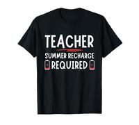 Tired Last day School Summer Recharge Required Teacher Camiseta