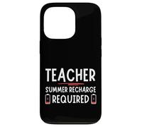 Tired Last day School Summer Recharge Required Teacher Carcasa para iPhone 13 Pro