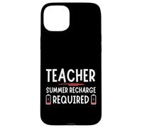 Tired Last day School Summer Recharge Required Teacher Carcasa para iPhone 15 Plus