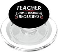 Tired Last day School Summer Recharge Required Teacher PopSockets PopGrip para MagSafe