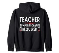 Tired Last day School Summer Recharge Required Teacher Sudadera con Capucha