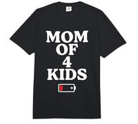 Tired Mom of 4 Kids Mother of Four Children Low Battery Comfort Colors Adult Heavyweight T-Shirt
