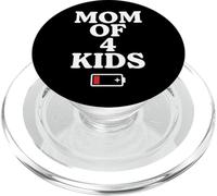 Tired Mom of 4 Kids Mother of Four Children Low Battery PopSockets PopGrip para MagSafe