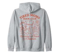 Tired Moms Book Club Cake Coffee Reading Humor para Madres Sudadera con Capucha