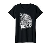 Tiresias Mitología Griega Oráculo del Profeta Ciego Camiseta gráfica económica, Mujer, Negro, S