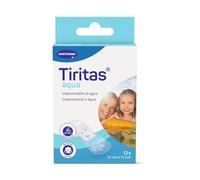 Tiritas Aqua: Apósitos ideales para contacto con agua, ducha o baño; Con adhesivo hipoalergénico. Perfectas para proteger pequeñas heridas y dejan transpirar la piel; 25x72mm; 12 unidades