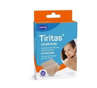 Tiritas Cicatrices, Apósito de Silicona, Previene y Trata Cicatrices Lineales, Hipertróficas y Queloides durante la Curación, Protección Solar FPS 50+, 5x7,2cm, 5uds