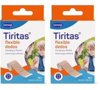 Tiritas Flexible: Apósitos ideales para heridas en los dedos. Flexibles y adaptables; 20x120mm 16 unidades (Paquete de 2)