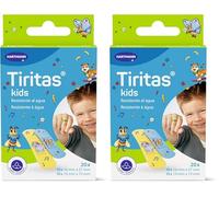 Tiritas Kids: Apósitos infantiles ideales para los más pequeños con divertidos diseños. En 2 tamaños. 20 unidades. (Paquete de 2)
