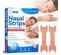 Tiritas nasales para ronquidos, 60 unidades, para respirar, color piel, para aliviar la congestión nasal debido a alergias, resfriado