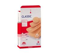 Tiritas protectoras clásicas, beige, elásticas y transpirables, 30 unidades por paquete, 6 unidades