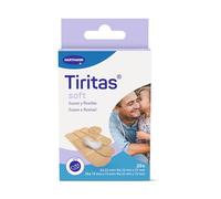 Tiritas Soft: Apósitos de color carne fabricados en suave papel. Indicadas para pieles sensibles y delicadas. Protección suave para pequeñas heridas; 4 tamaños; 20 unidades