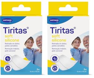 Tiritas Soft Silicone: Apósitos de color blanco con adhesivo siliconado; Indicadas para las pieles más sensibles y frágiles, Retirada indolora; 6x10cm; 5 unidades (Paquete de 2)