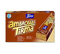 Tirma Ambrosía de Barquillo con Crema de Avellanas y Chocolate con Leche 301g | Snack Dulce Canario | Chocolatinas Individuales | Ideal para regalar| 14 Unidades