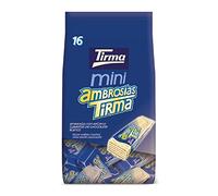 Tirma Ambrosías Mini Cubierta de Chocolate Blanco 216g | Mini Barritas de Barquillos Rellenos de Crema y Bañados en Chocolate Blanco | Chocolatinas Canarias Envasadas Individualmente | 16 uds