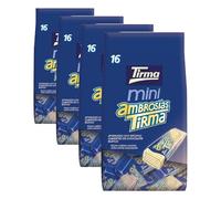 Tirma Ambrosías Mini Cubierta de Chocolate Blanco 216g | Mini Barritas de Barquillos Rellenos de Crema y Bañados en Chocolate Blanco | Chocolatinas Canarias Envasadas Individualmente | 16 uds