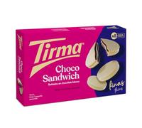 Tirma Choco Sándwich Fino Chocolate Blanco 218 g | 8 Packs de 2 Galletas | Galletas Con Relleno Bañadas en Chocolate Blanco | Snack Dulce | Ideal para la Oficina o Merienda | Para Niños y Adultos