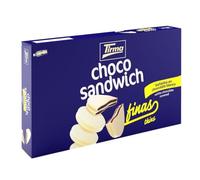 Tirma Choco Sándwich Fino de Chocolate Blanco - 8 Packs de 27,25 g (Estuche de 218 g) | Galletas con Relleno Bañadas en Chocolate Blanco | Snack Dulce Ideal para Merienda y Tentempiés