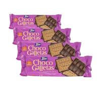 Tirma ChocoGalletas - Galletas con Tableta de Chocolate con Leche 160g | 8 Galletas | Snack Vegetariano | Galletas elaboradas en Canarias (Paquete de 4)