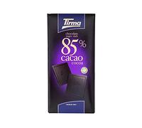 Tirma Chocolate Negro 85% Cacao 125 g | Tableta con Alto Porcentaje de Cacao, Sabor Intenso y Perfil Oscuro | Ideal para Snack, Merienda y Sobremesa | Sin Gluten y Apta para Veganos