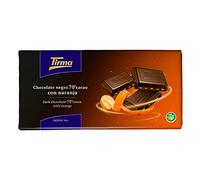 Tirma Chocolate Negro con Naranja 70% Cacao 125 g | Tableta con Dados de Fruta | Sabor Intenso y Cítrico | Ideal con Café o Sobremesa | Chocolate con Inclusiones