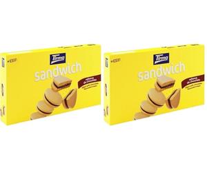 Tirma Sándwich de Galleta con Relleno de Chocolate 180 g | 4 Packs Individuales de 45 g | Galletas Dulces Crujientes con Chocolate | Snack Ideal para Merienda y Tentempiés (Paquete de 2)