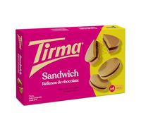 Tirma Sándwich de Galleta con Relleno de Chocolate 180 g | Caja con 4 Packs | 4 Galletas en cada Pack | Dulces Crujientes | Snack Vegetariano | Ideal para Merienda | Acompañar con Leche o Café