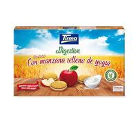 Tirma Sandwich Digestive con Manzana Relleno de Yogur | Sandwich de Galletas Ligeras | Galletas Individuales para el Café, Snack y Merienda | Vegetarianas | 180 g