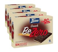 Tirma Snack Be-Zero Galleta Bañada en Chocolate 70% Cacao, Sin Azúcares Añadidos - 1 paquete x 6 unidades de 17.5g (Paquete de 4)