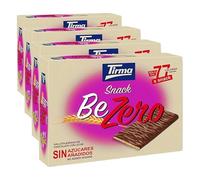 Tirma Snack BeZero | Galletas Ligeras de Chocolate con Leche | Galletas Dietéticas Bajas en Calorías para el Café | Sin Azúcares Añadidos | Aptas para Diabéticos | 105 g (Paquete de 4)