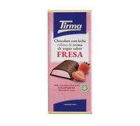 Tirma Tableta de Chocolate con Leche Rellena de Crema de Yogur y Sabor a Fresa, 103g - Chocolate Cremoso con Relleno de Fruta, Perfecto para Postres y Snacks