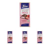 Tirma Tableta de Chocolate con Leche Rellena de Crema de Yogur y Sabor a Fresa, 103g - Chocolate Cremoso con Relleno de Fruta, Perfecto para Postres y Snacks (Paquete de 4)