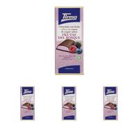 Tirma Tableta de Chocolate con Leche Rellena de Crema de Yogur y Sabor a Frutos del Bosque, 103g - Chocolate Cremoso con Relleno de Fruta, Perfecto para Postres y Snacks (Paquete de 4)