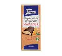 Tirma Tableta de Chocolate con Leche Rellena de Crema de Yogur y Sabor a Naranja, 103g - Chocolate Cremoso con Relleno de Fruta, Perfecto para Postres y Snacks