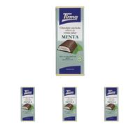 Tirma Tableta de Chocolate con Leche Rellena de Crema Sabor Menta, 110g - Chocolate Cremoso con Relleno de Menta, Perfecto para Postres y Snacks (Paquete de 4)