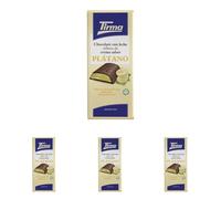 Tirma Tableta de Chocolate con Leche Rellena de Crema Sabor Platano, 110g - Chocolate Cremoso con Relleno de Menta, Perfecto para Postres y Snacks (Paquete de 4)
