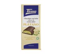 Tirma Tableta de Chocolate con Leche Rellena de Crema Sabor Platano, 110g - Chocolate Cremoso con Relleno de Menta, Perfecto para Postres y Snacks