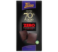 Tirma ZERO Chocolate Negro 70% - Sin Azúcares Añadidos, 125g (Paquete de 6)