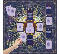Tirmanaz Mantel de Tarot de Terciopelo, Tela de adivinación Impresa con Cruz Celta para Leer, tapete de Tarot Morado para Leer, Tarjetas, brujería, Magia