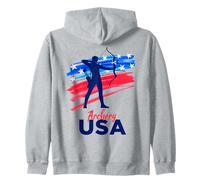 Tiro con Arco Apoyo al Jugador del Equipo Bandera de Estados Unidos Arquero para Sudadera con Capucha