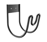 Tiro de montaje en pared: soporte de carga pesada de metal, gancho de manguera de jardín | Solución de pared de ahorro de espacio con diseño de cierre largo para almacenar tuberías de agua, cable
