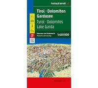 Tirol - Dolomiten - Gardasee - Panorama, Straßenkarte 1:450.000, freytag & berndt: Doppelseitig, Panoramakarte + Straßenkarte: AK 26